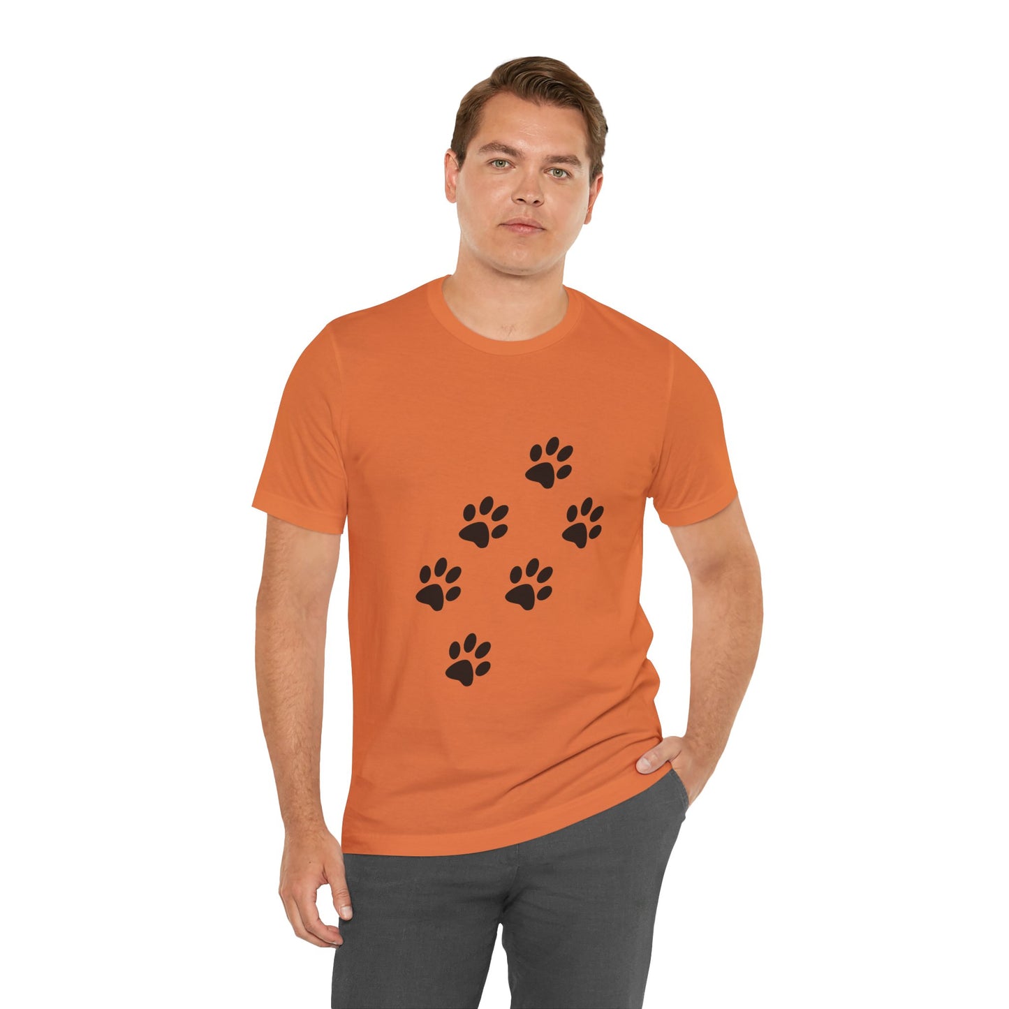 Paw Print Short Sleeve Tee | Unisex Animal Lover Shirt, Pet Owner Gift, Casual Wear, Gifts for Dog Lovers, Comfortable T-Shirt