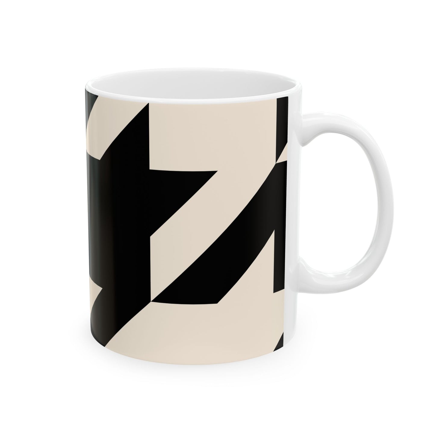 Modern Geometric Ceramic Mug, Stylish Coffee Cup, Gift for Her, Office Decor, Unique Kitchenware, Contemporary Design