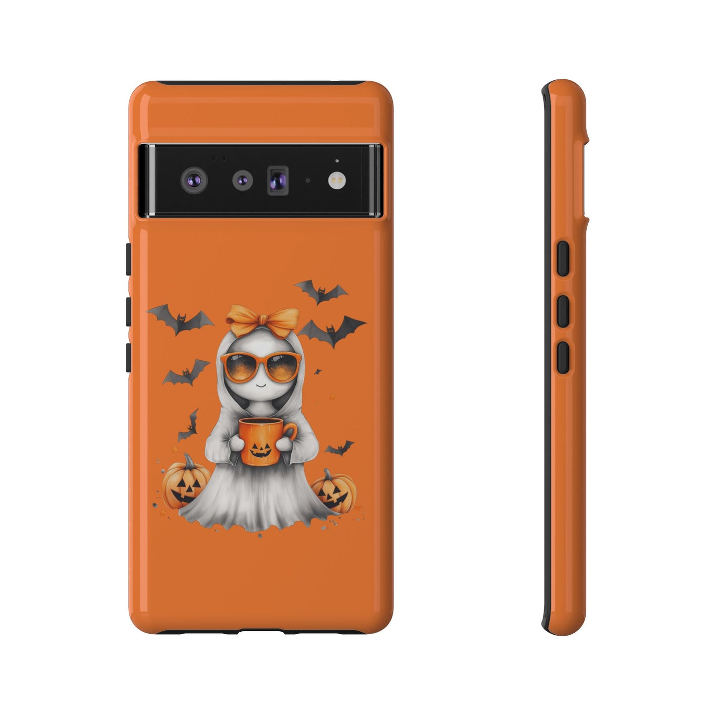 Halloween Ghost Phone Case, Cute Cat Ghost Case, Autumn Phone Cover, Spooky Season Gift, Trick or Treat Case