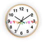 Rainbow Hand-Drawn Hearts Wall Clock | Colorful Heart Line Clock