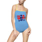 USA Themed Women's One-Piece Swimsuit, Summer Swimwear, Patriotic Beachwear, Ideal for Pool Party, 4th of July Celebration, Vacation Attire