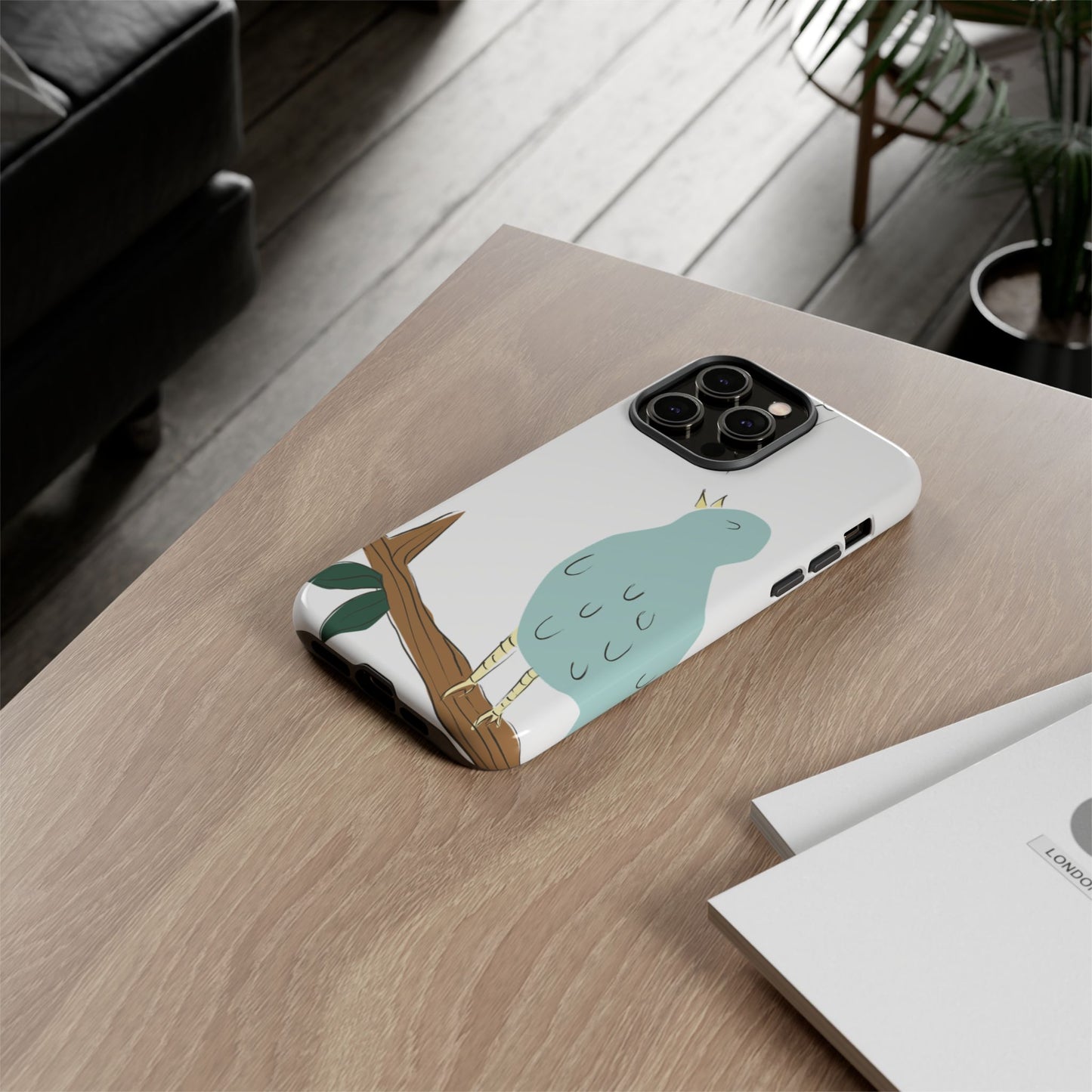 Birdsong Phone Case — Cute Blue Bird on Branch Protective Case