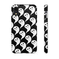 Ghost Pattern Phone Case, Cute Ghost Cell Phone Cover, Halloween Accessory, Spooky Gift, Black and White Phone Case