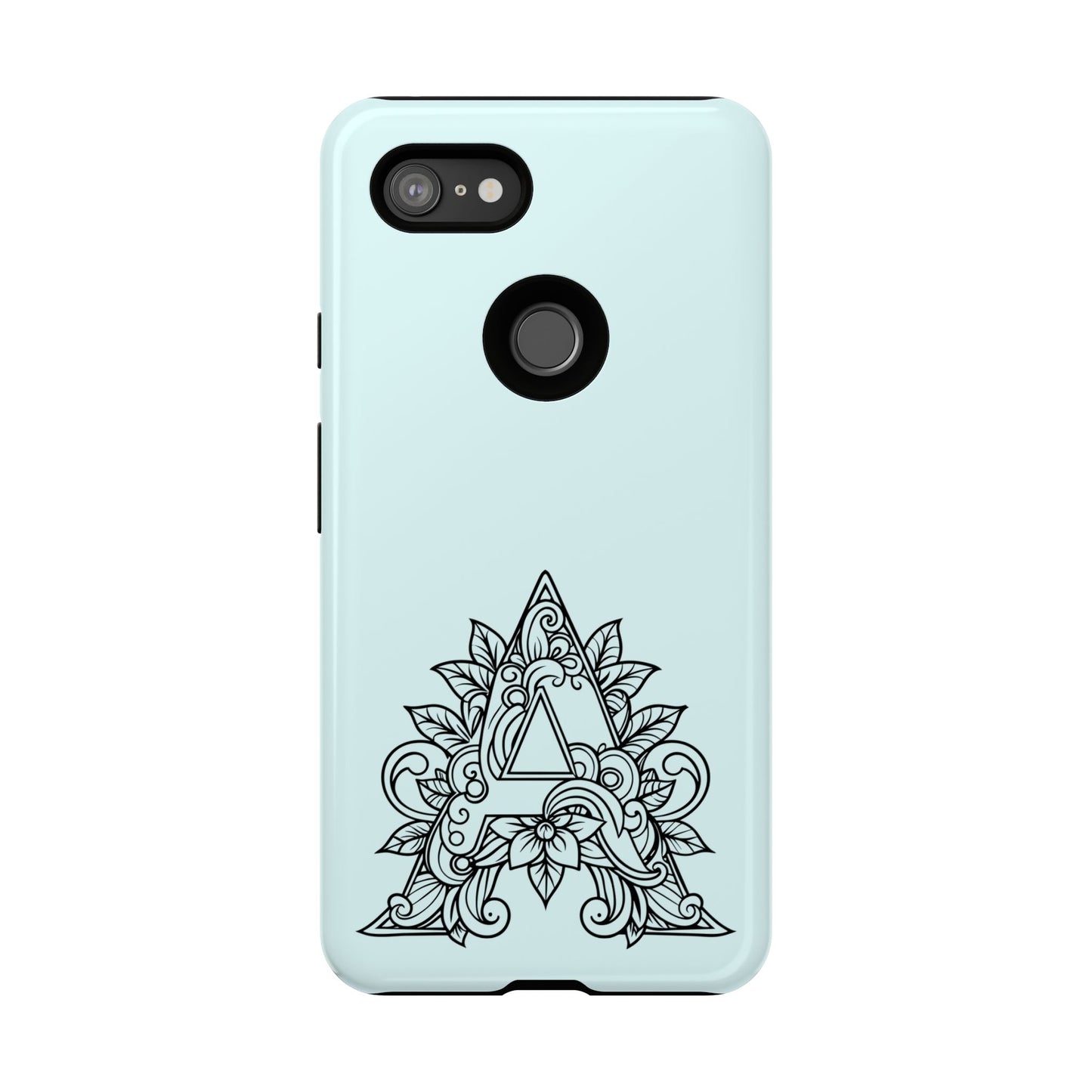 Personalized Tough Phone Case, Floral Monogram Cell Phone Cover, Custom Protective Case, Unique Gift, Birthday, Graduation