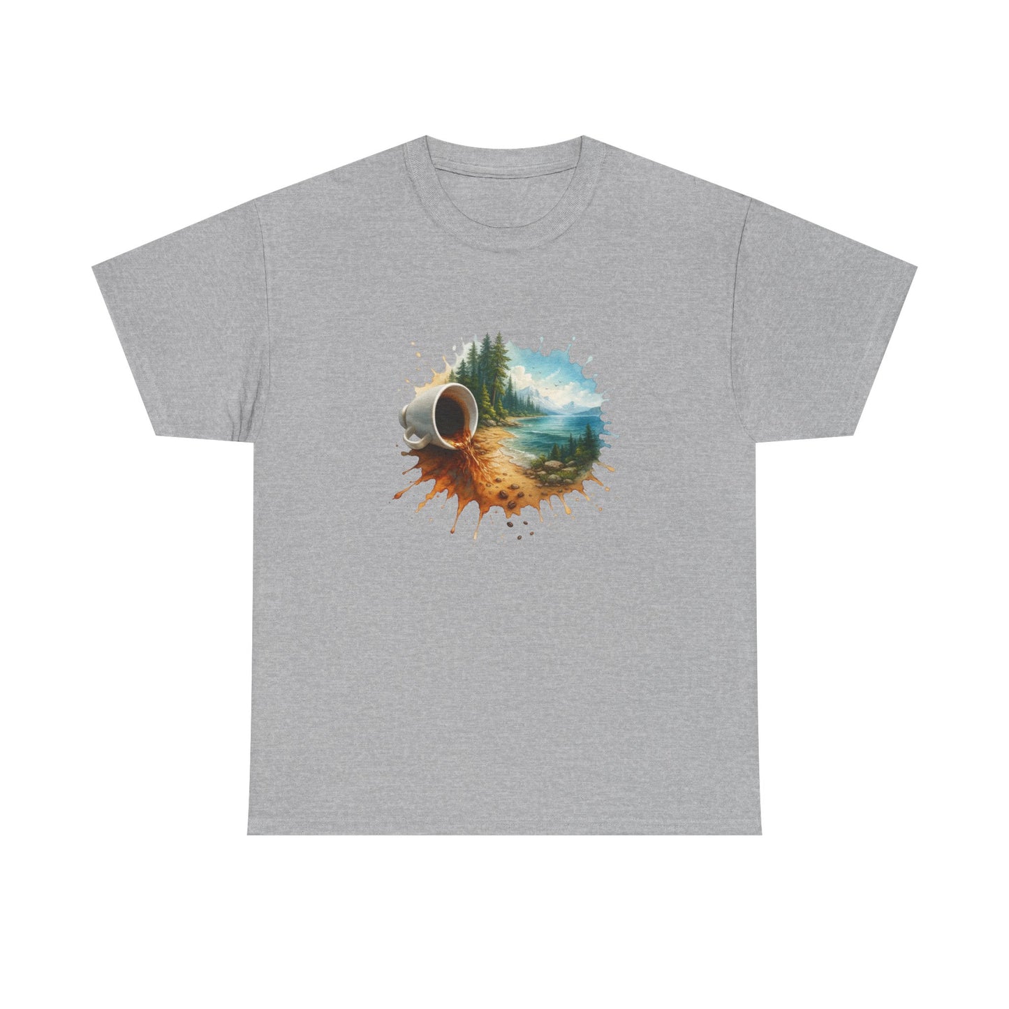 Nature-Inspired Unisex Heavy Cotton Tee, Casual Outfit, Gift for Nature Lovers, Camping Apparel, Outdoor Adventure Shirt
