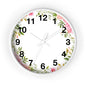Floral Wreath Wall Clock — Pink Garden Decorative Timepiece