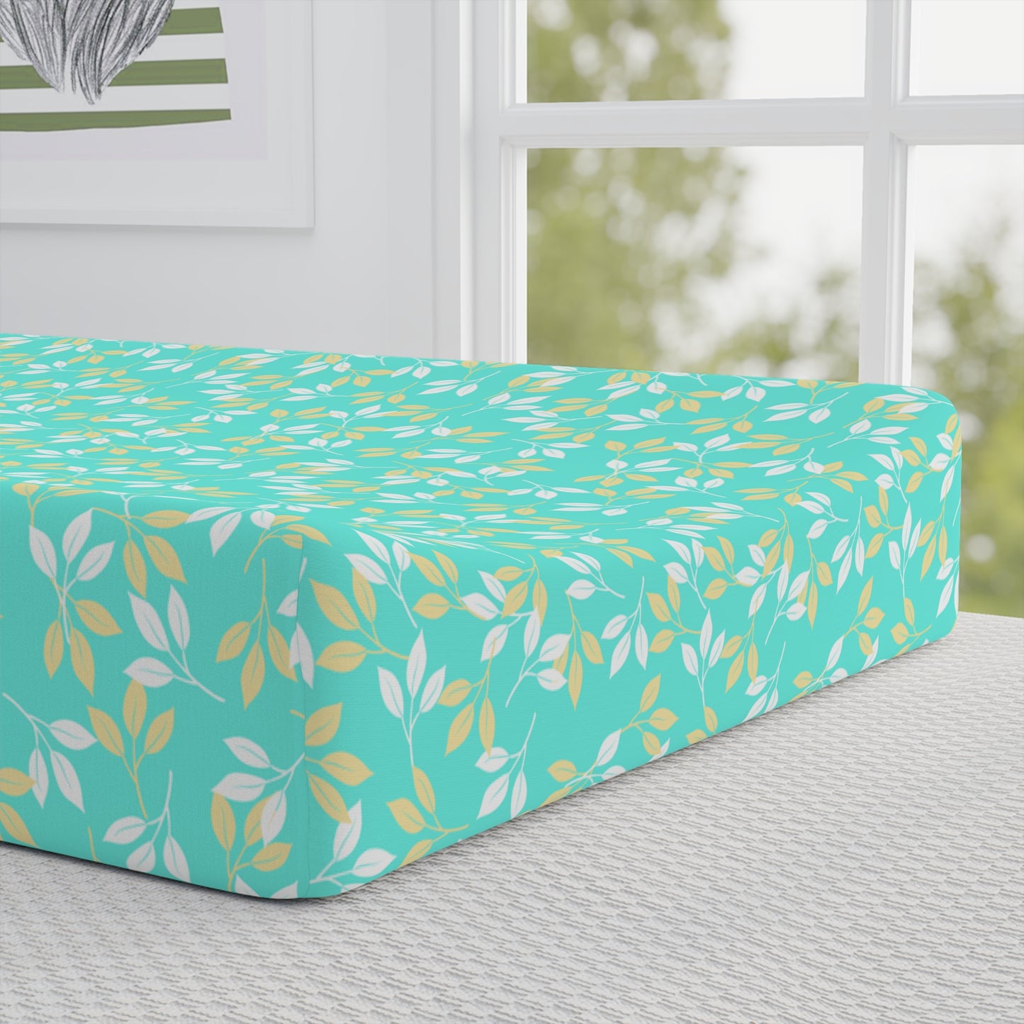 Whimsical Floral Baby Changing Pad Cover | Soft Nursery Decor, Baby Shower Gift, Gender Neutral, Floral Baby Accessory, Cute Nursery