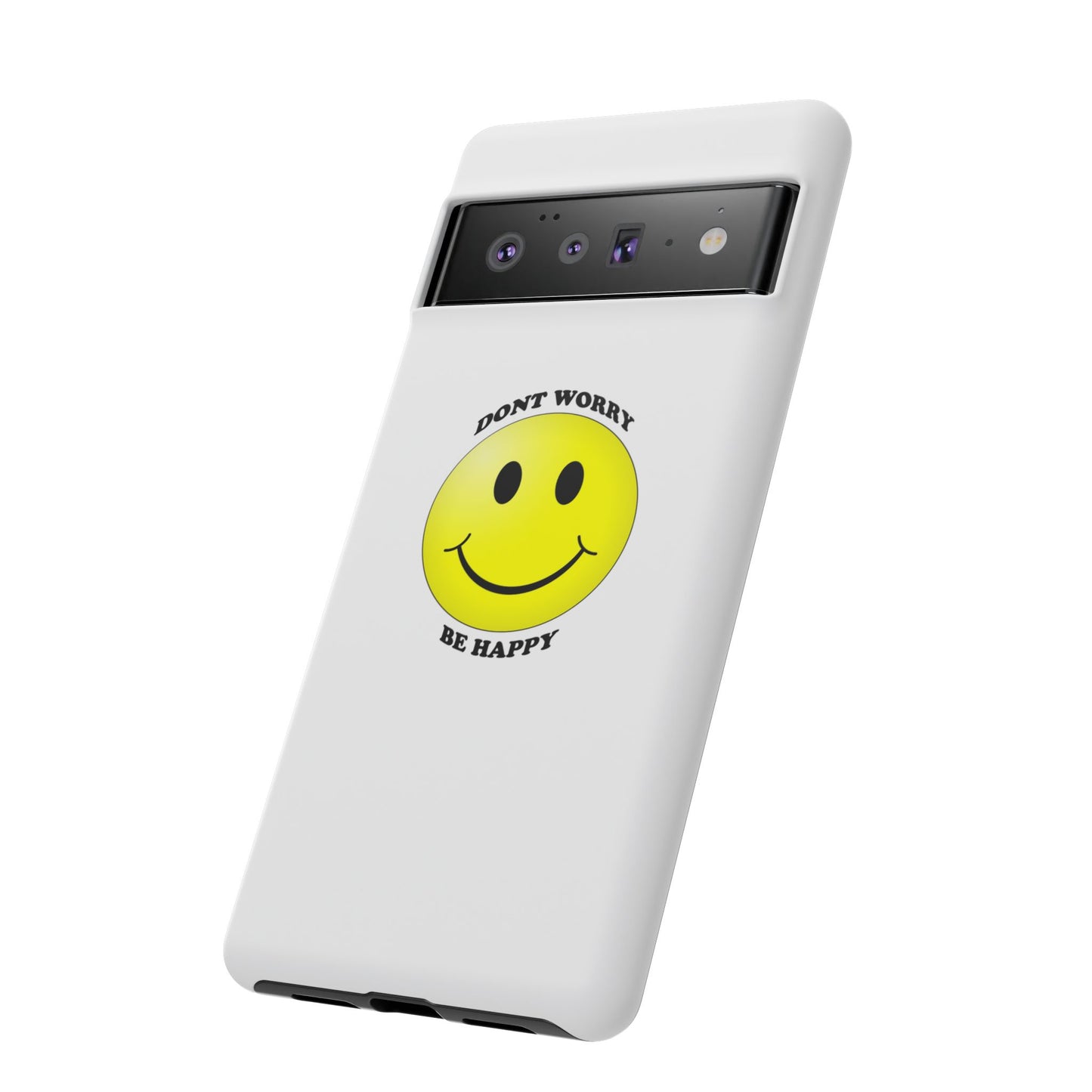 Happy Face Phone Case, Tough Cases, Don’t Worry, Be Happy, Cute Gift for Friends, Positive Vibes, Fun Mobile Accessories