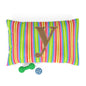 Colorful Striped Pet Bed with Personalized Letter, Dog Bed, Cat Bed, Cozy Pet Cushion, Fun Pet Accessory, Bright Pet Bedding