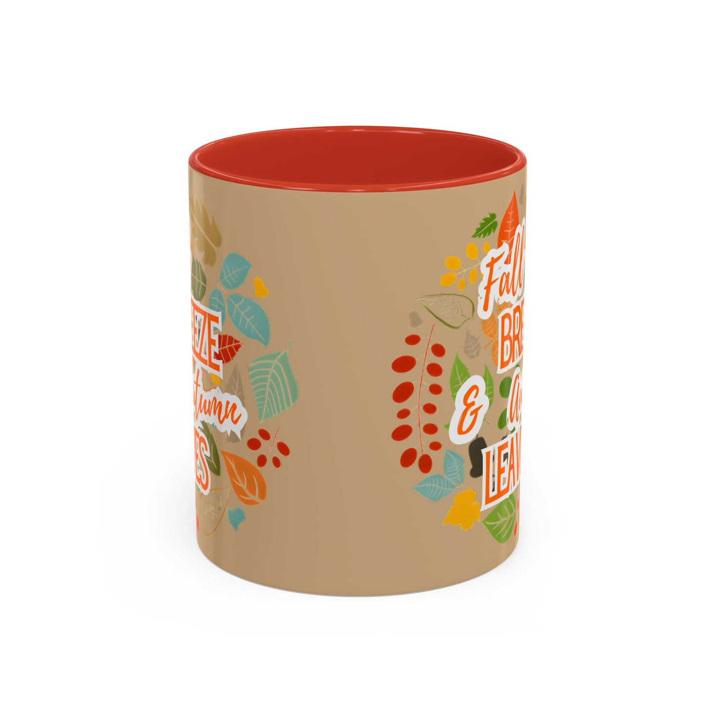 Fall Breeze & Leaves Coffee Mug, Autumn Mug, Seasonal Drinkware, Cozy Kitchen Decor, Perfect Gift for Fall Lovers