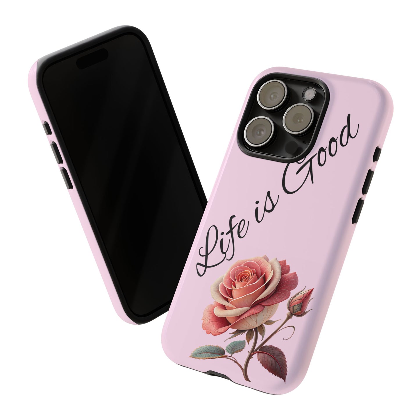 Roses & Positivity Phone Case - Floral Design, Life is Good, Tough Cases for Everyday Wear, Gift for Friends, Mother's Day, Spring [...]