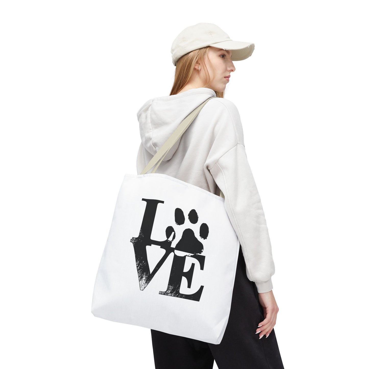 Love Paw Print Tote Bag, Pet Lover's Gift, Eco-Friendly Shopping Bag, Animal Rescue Fundraiser, Personalized Pet Tote