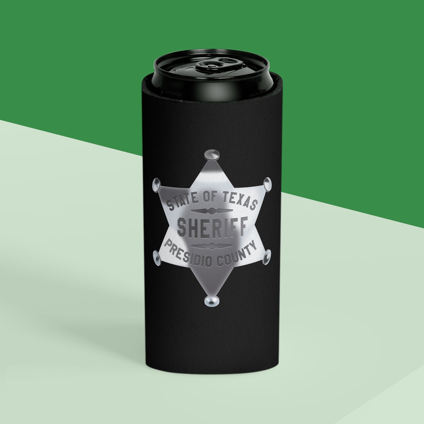 Sheriff Badge Can Cooler, Texas Sheriff Cooler, BBQ Coolers, Party Drink Holder, Outdoor Event Gifts, Custom Koozie