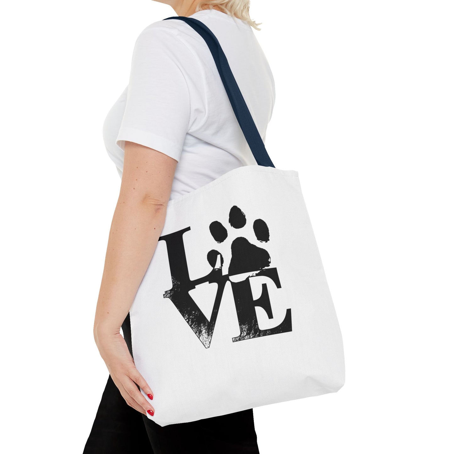 Love Paw Print Tote Bag, Pet Lover's Gift, Eco-Friendly Shopping Bag, Animal Rescue Fundraiser, Personalized Pet Tote