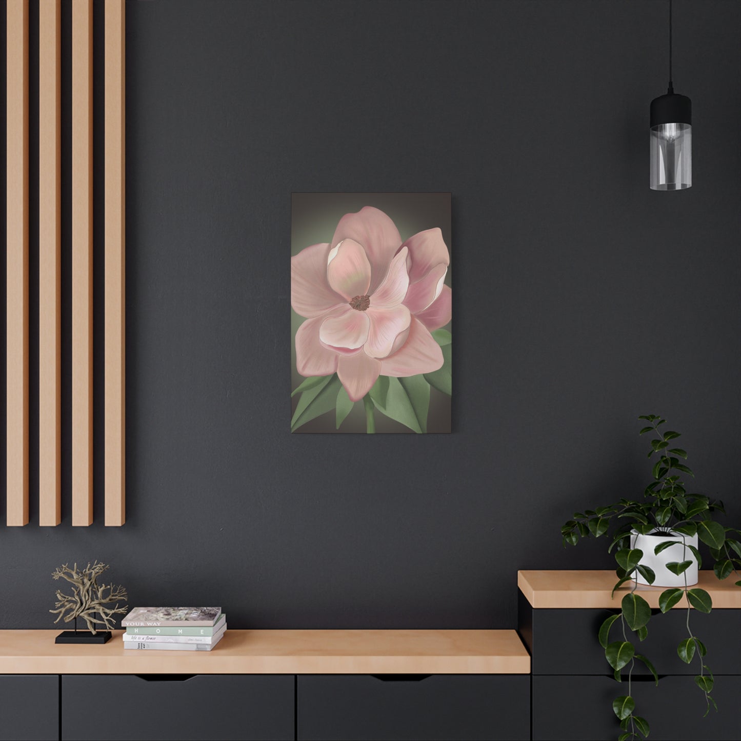Matte Canvas, Stretched, 1.25" Pink Flowers