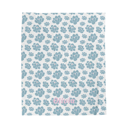 Cozy Velveteen Plush Blanket - Name - Olivia