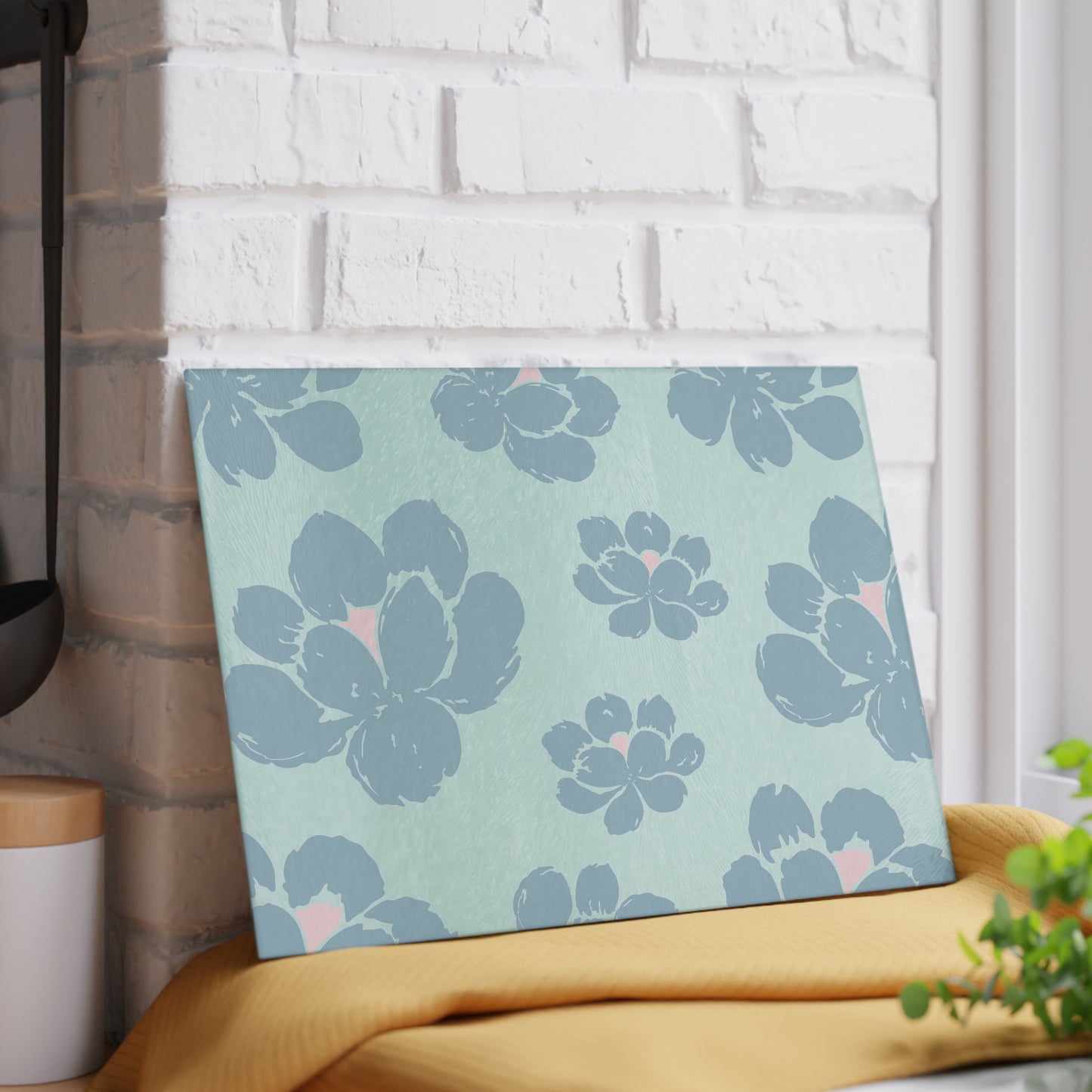 Floral Glass Cutting Board - Elegant Kitchen Decor, Perfect Gift for Housewarming, Bridal Shower, Wedding