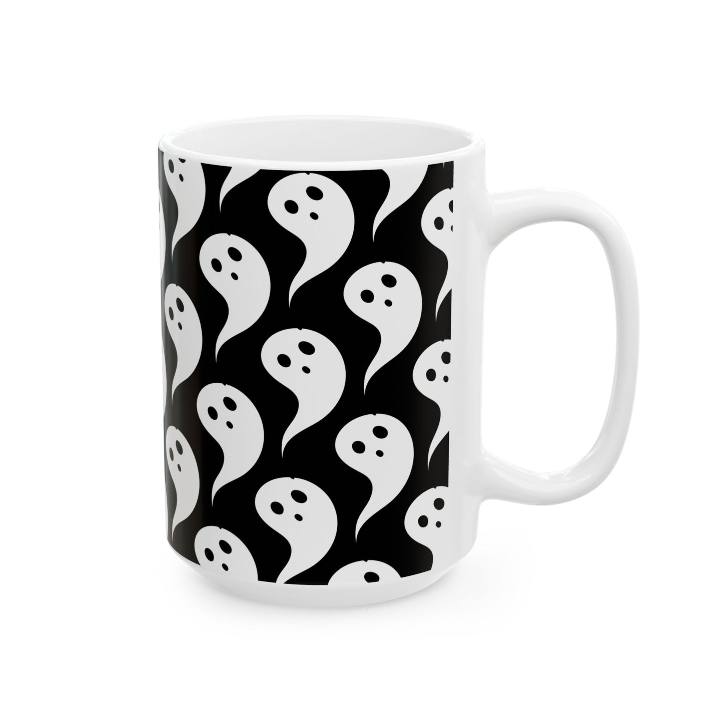 Ghostly Charm Ceramic Mug | Perfect for Halloween, Cozy Drinks, Spooky Vibes, Unique Gift, Kitchen Decor