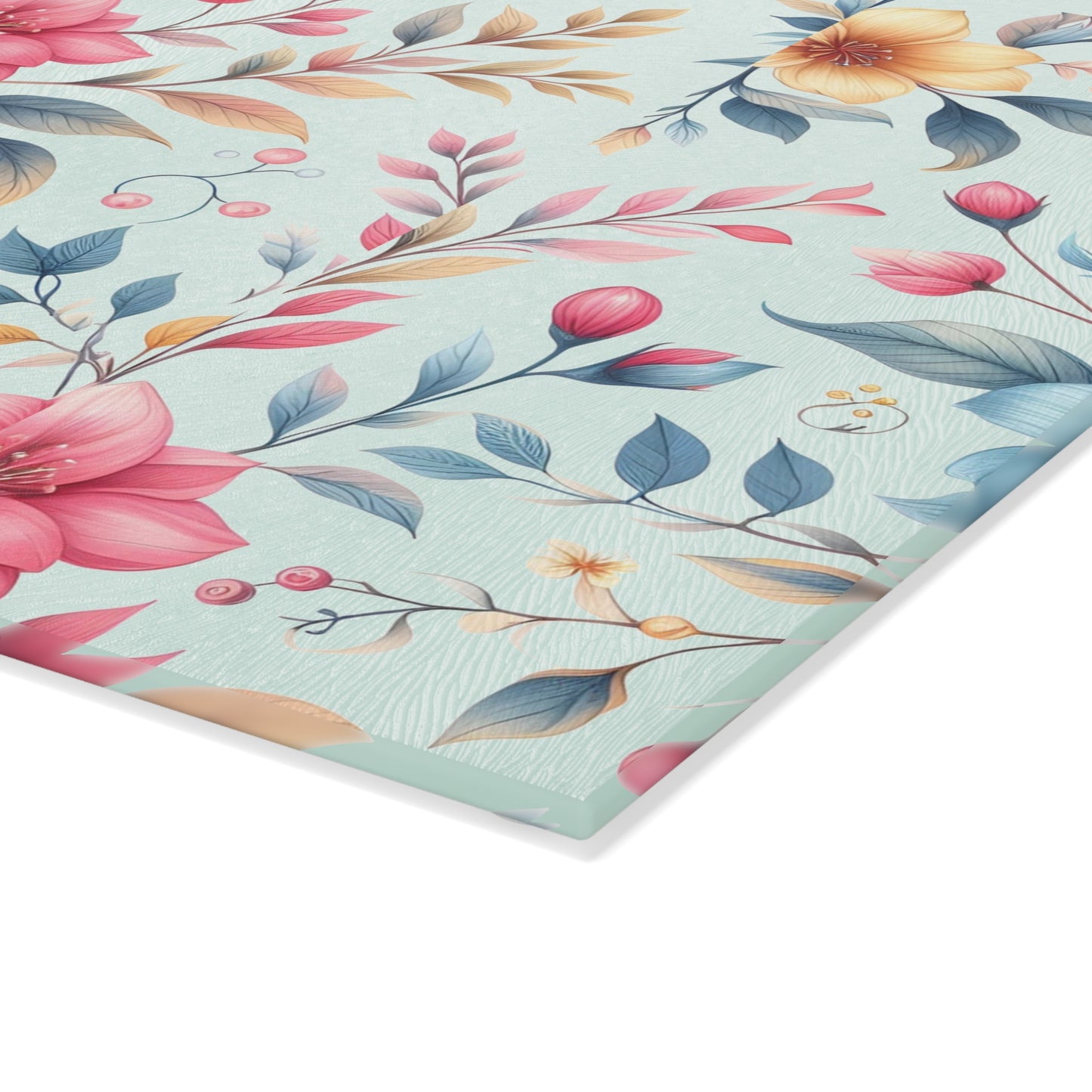 Floral Glass Cutting Board for Cooking, Kitchen Decor, Gift for Chef, Floral Home Accessory, Mother's Day Gift, Wedding Gift