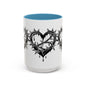Gothic Heart Mug, Unique Art Coffee Cup for Gifting, Gothic Home Decor, Perfect for Friends, Gothic Style Drinkware