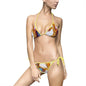 Colorful Marble Print Women's Bikini Swimsuit, Stylish Swimwear for Beach