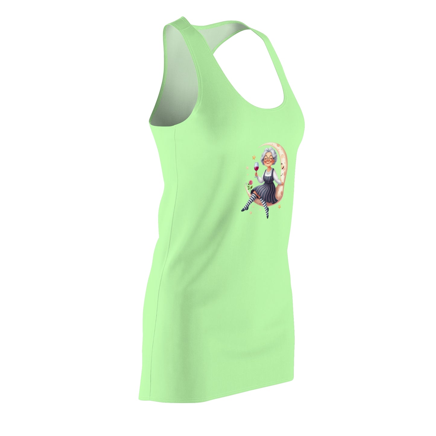 Women's Fun & Flirty Racerback Dress, Cute Summer Attire, Perfect for Parties, Vivid Color, Unique Gift Idea, Celebratory Wear