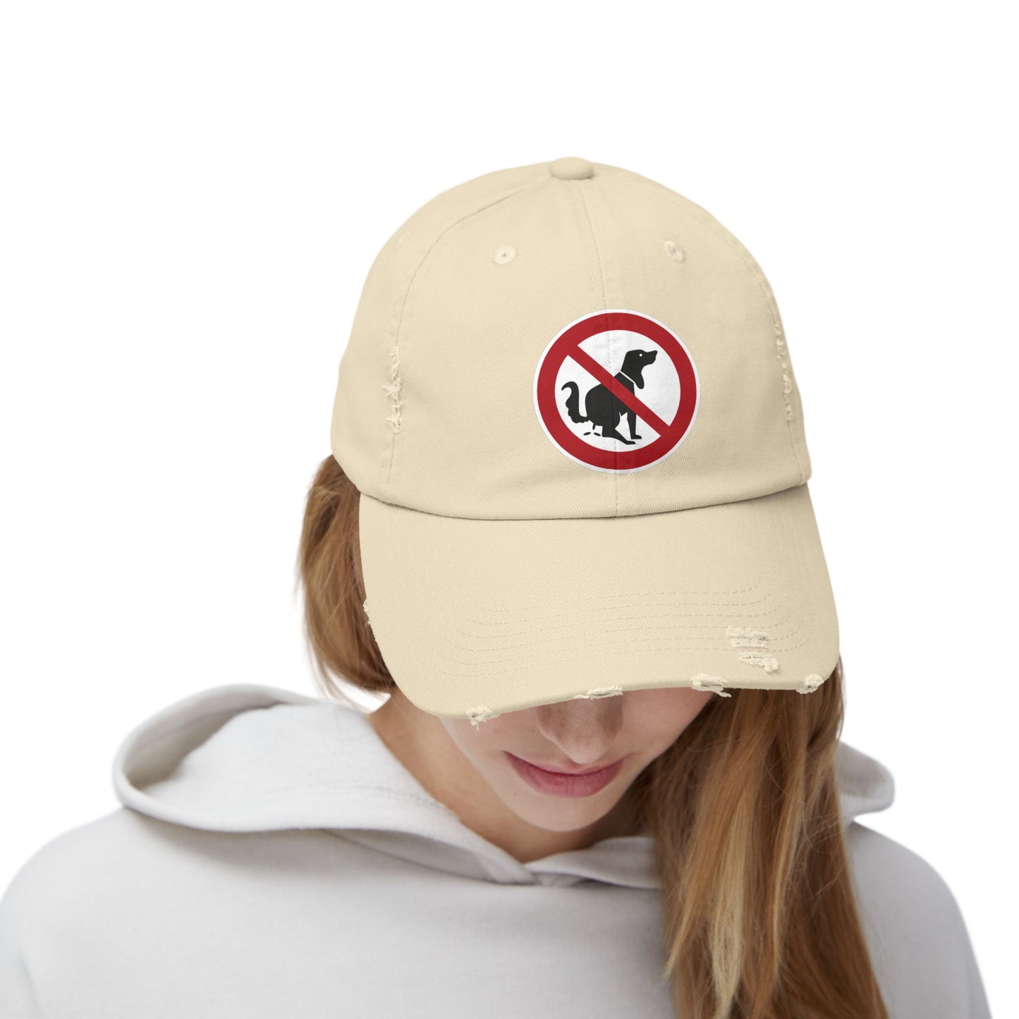 Unisex Distressed Cap with No Dogs Allowed Design | Casual Wear, Dog Owners Gift, Trendy Cap for Pet Lovers, Outdoor Style