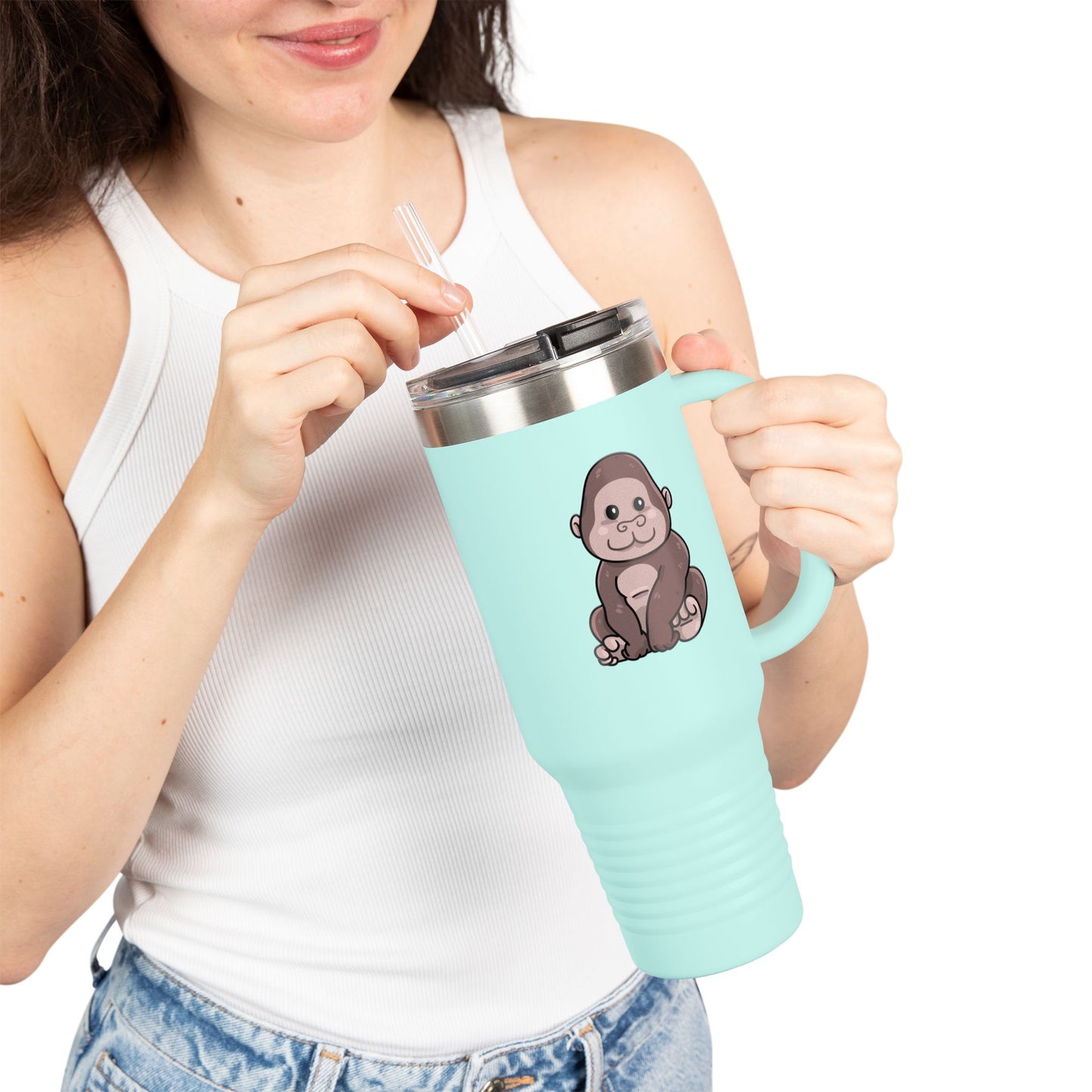 Cute Gorilla Insulated Travel Mug 40oz