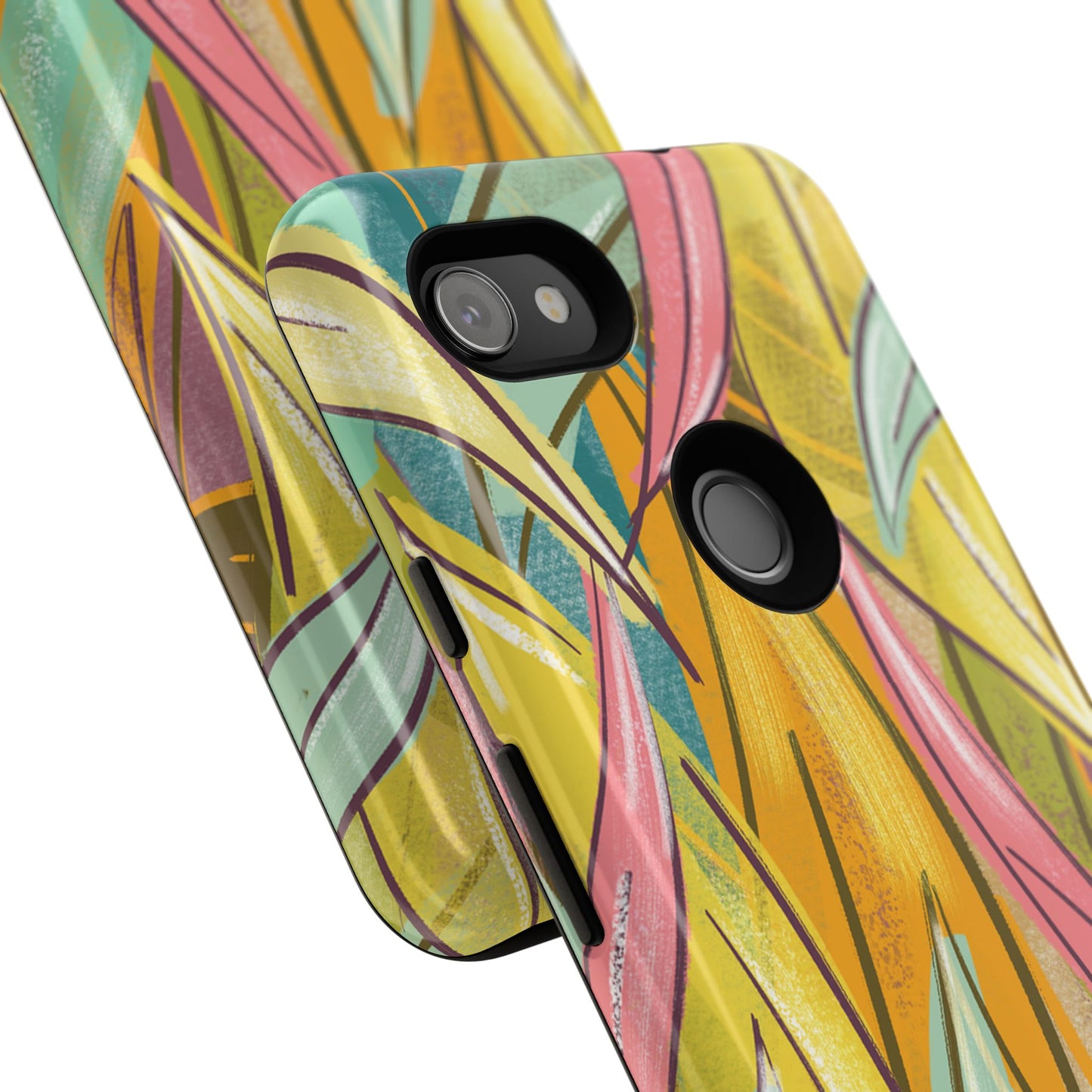Vibrant Phone Case with Colorful Leaf Design, Tough Cases for Nature Lovers, Eco-Friendly Gift, Summer Vibes, Floral Phone Cover