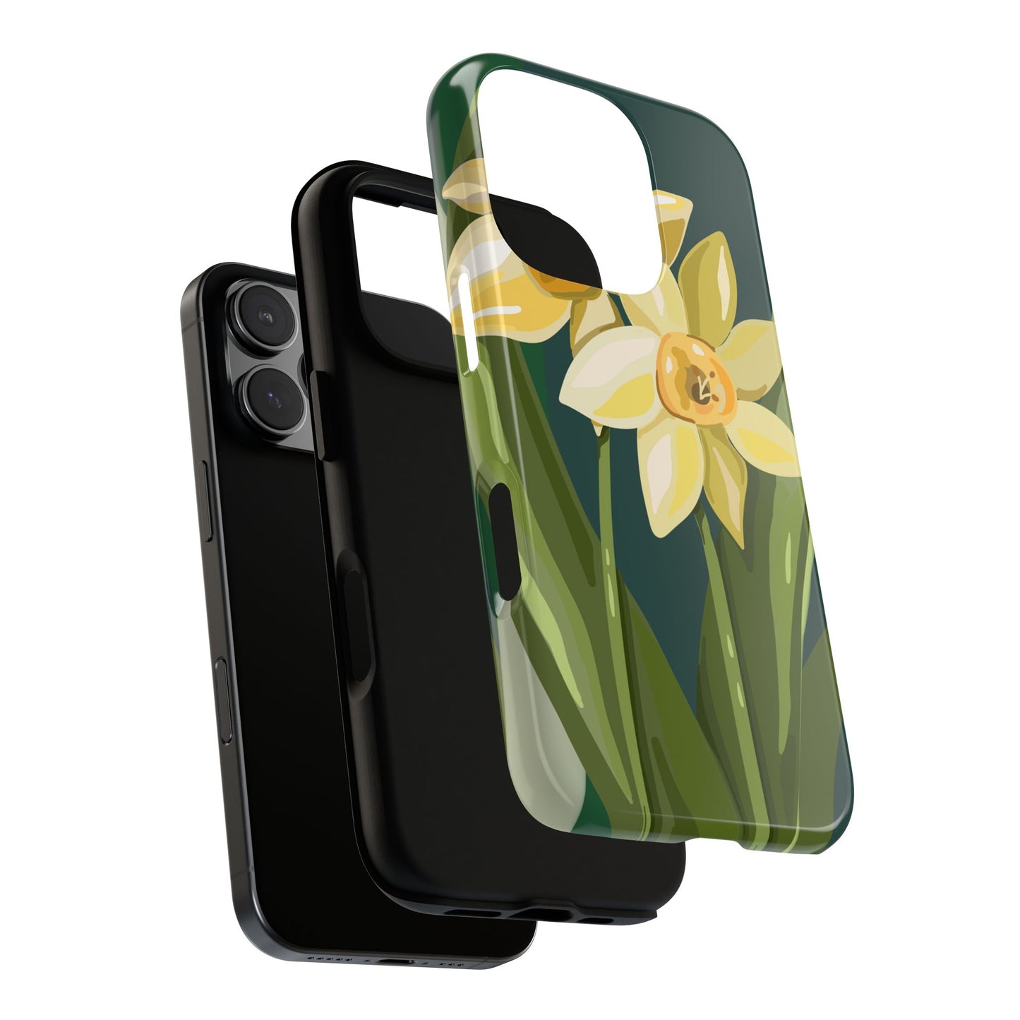 Floral Phone Case - Yellow Daffodil Design, Tough Phone Cover, Spring Decor, Floral Gift, Nature-Inspired Accessories