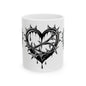 Gothic Heart Design Ceramic Mug | Unique Coffee Cup for Gifts, Valentine's Day, Home Decor, Art Lovers, or Halloween