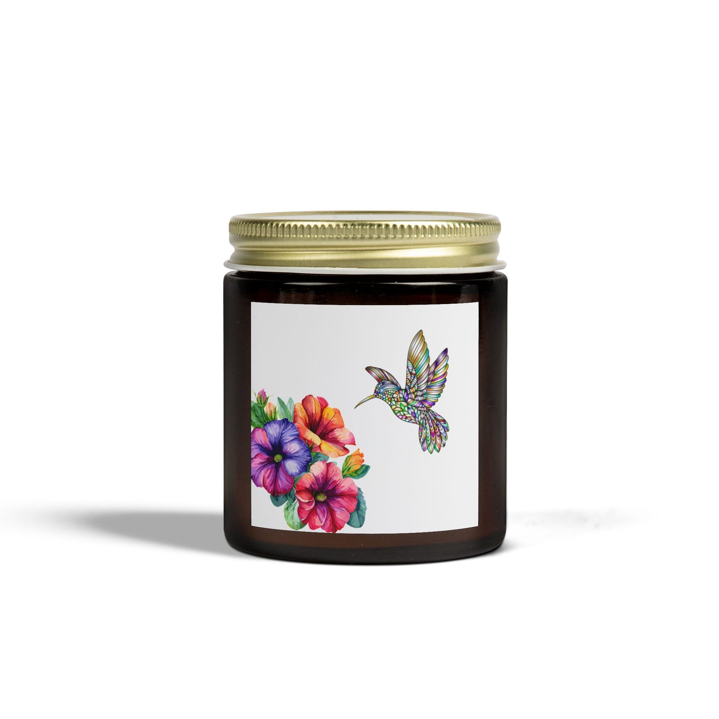 Scented Candles - Tropical Essence, Floral & Hummingbird Design, Relaxation Gift, Home Decor, Aromatherapy