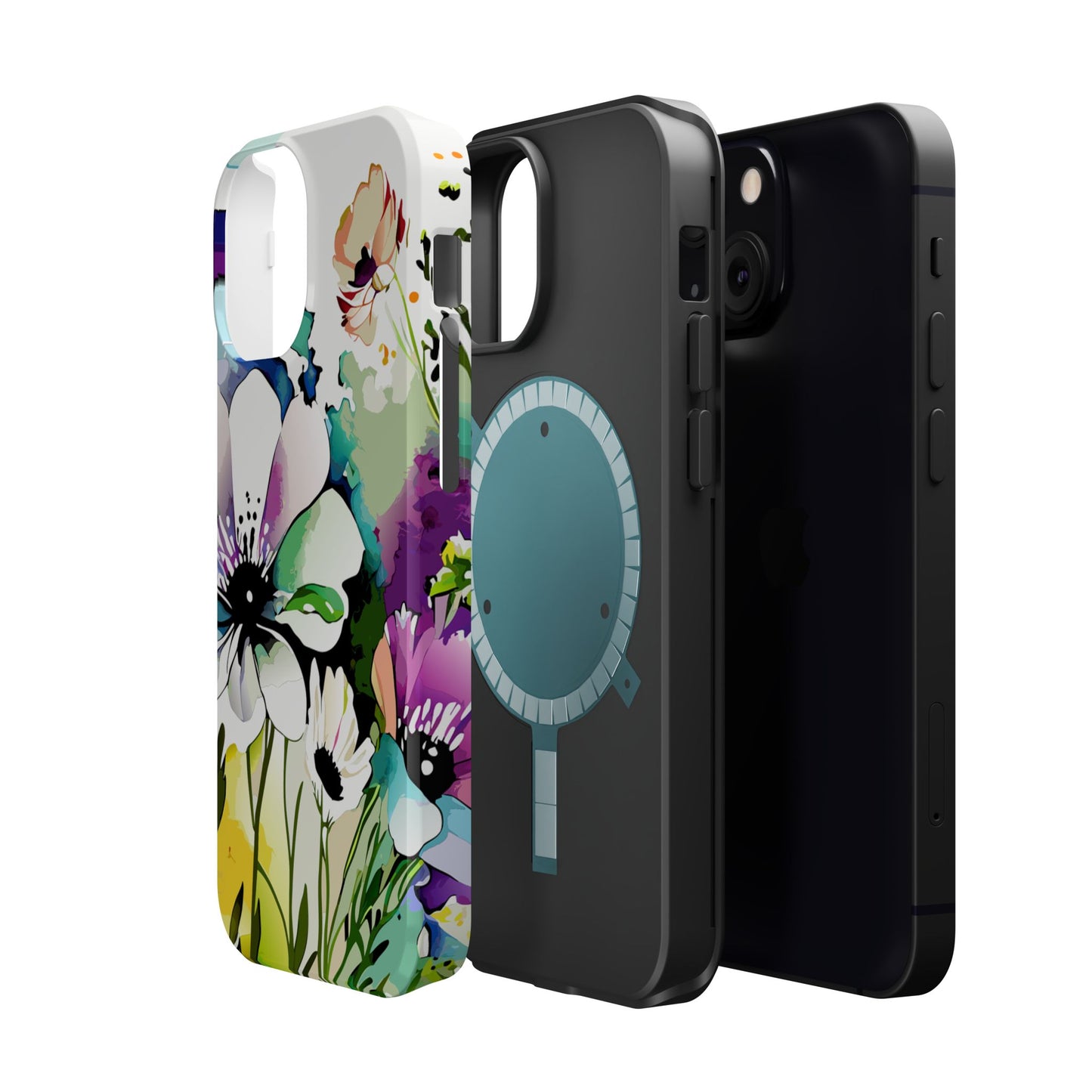 Floral Watercolor Magnetic Phone Case — Impact‑Resistant Protective Cover