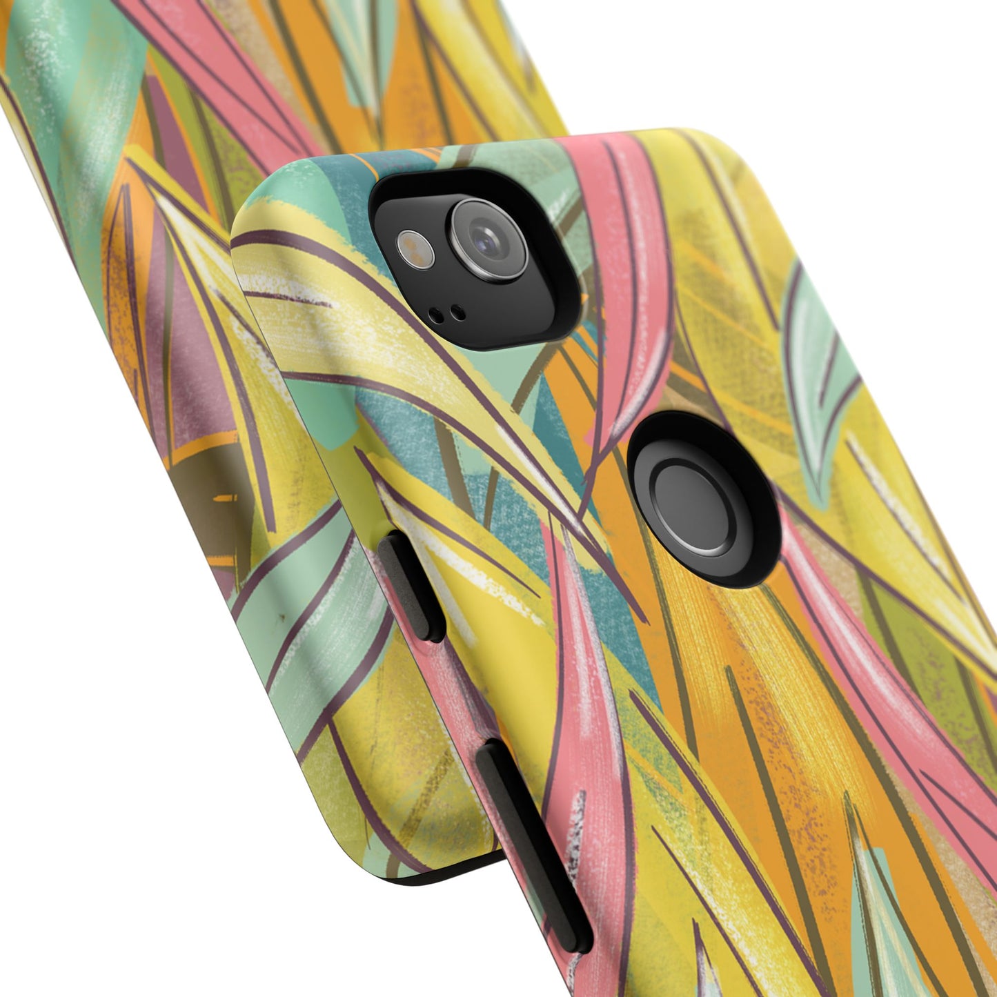 Vibrant Phone Case with Colorful Leaf Design, Tough Cases for Nature Lovers, Eco-Friendly Gift, Summer Vibes, Floral Phone Cover