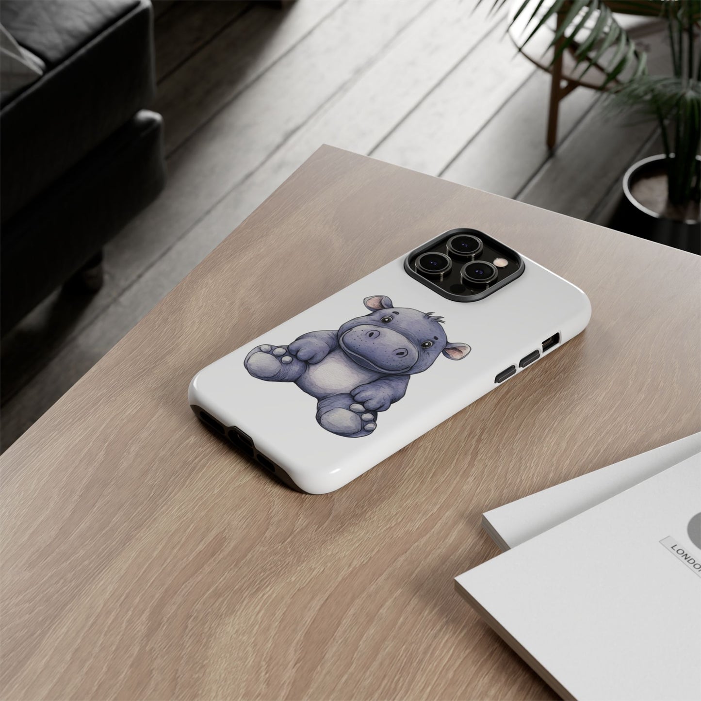 Cute Hippo Phone Case, Unique Tough Cases, Animal Lover Gift, Cute Animal Design, Baby Animal Phone Accessory