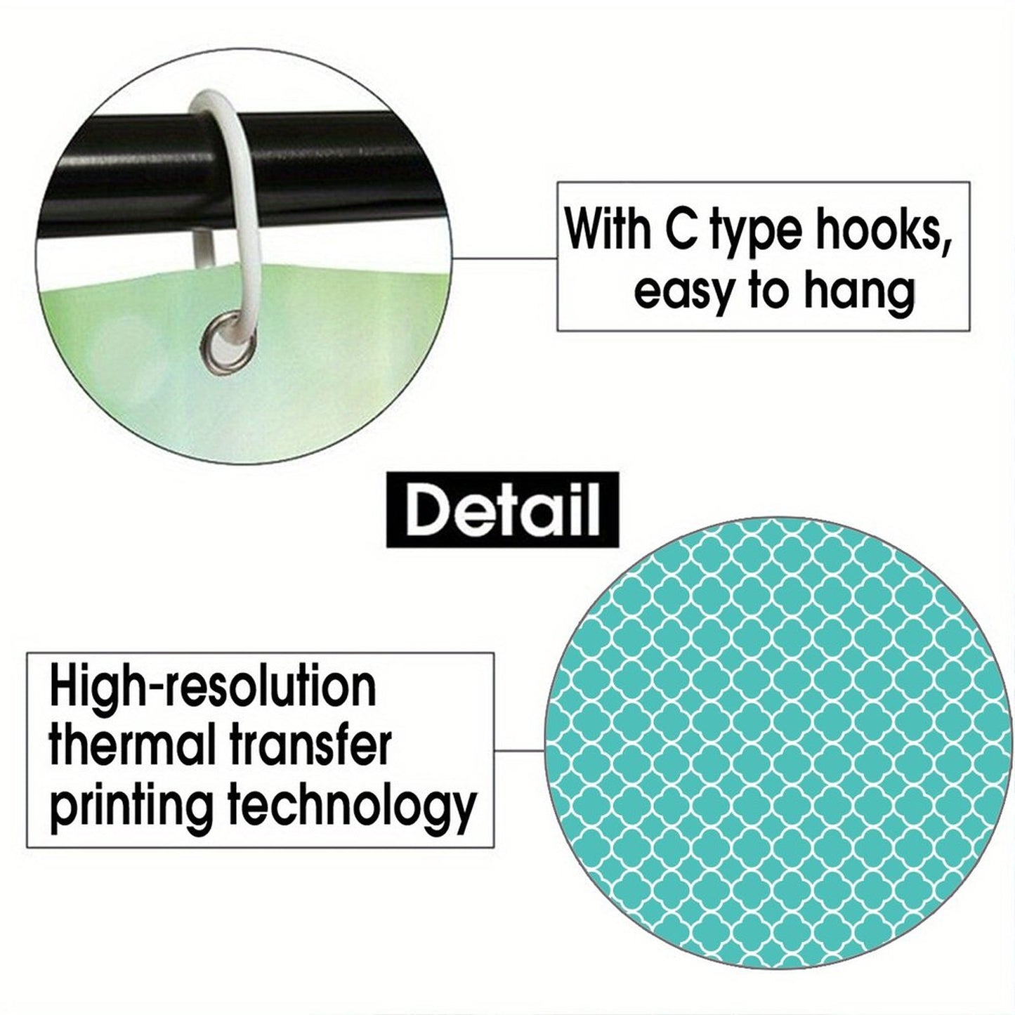Waterproof Shower Curtain Teal