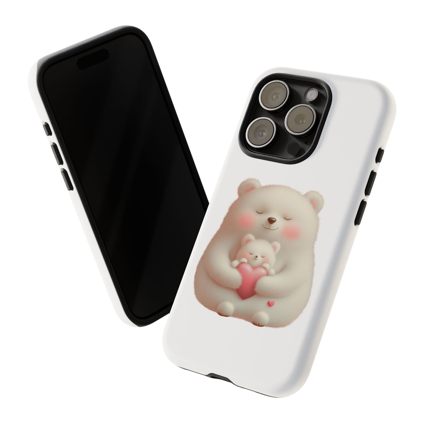 Cute Bear Phone Case, Tough Cases, Animal Lover Gift, Kids Accessories, Mother’s Day, Heartwarming Design