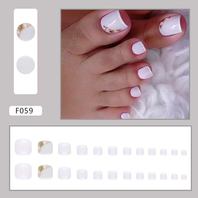 Pure desire French diamond flash ins wind sweet and cool hot girl press-on nails and Press-on toenails special – Image 20