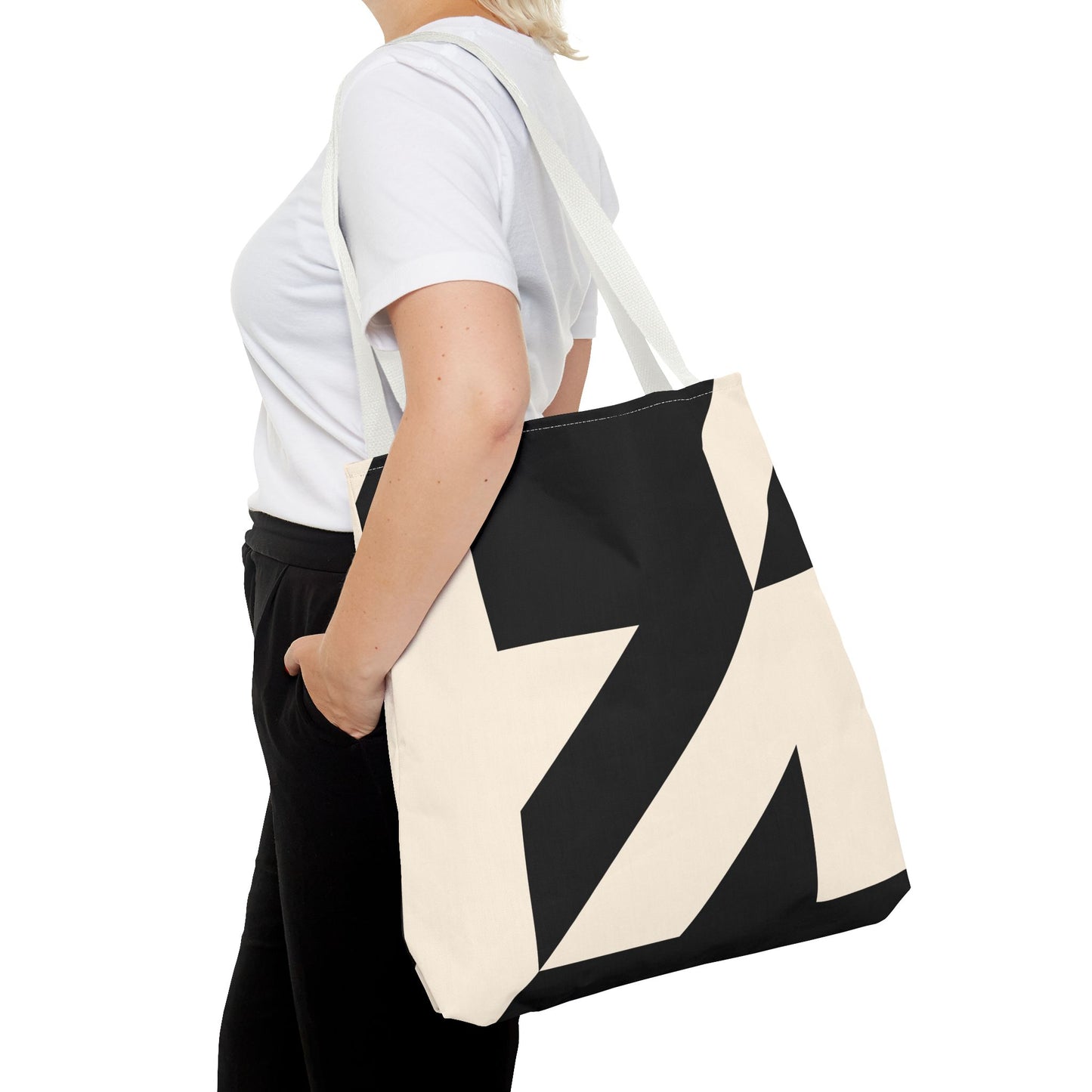 Chic Abstract Tote Bag, Stylish Travel Bag, Reusable Shopping Bag, Modern Design Bag, Fashionable Canvas Tote