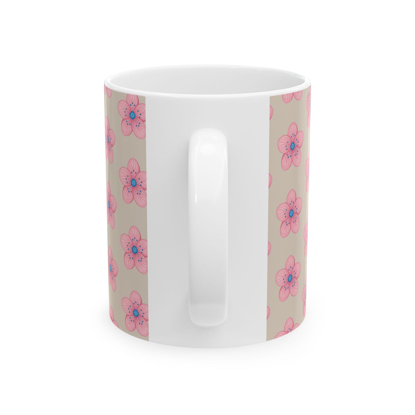 Pink Floral Ceramic Mug | Cute Coffee Cup for Flower Lovers, Tea Lovers, Gift for Her, Mother's Day, Birthday