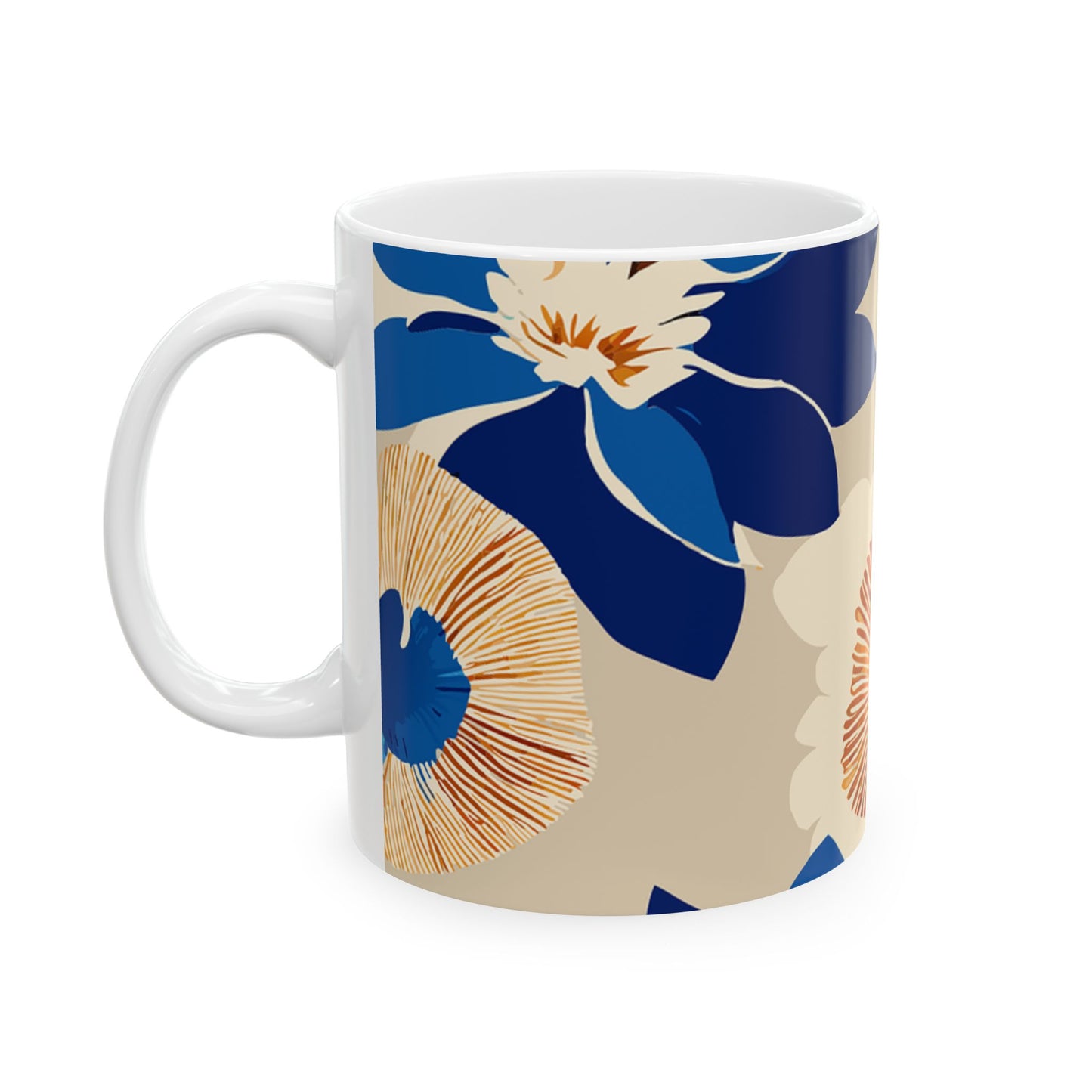 Floral Ceramic Mug, Elegant Coffee Cup, Gift for Mom, Tea Lover's Mug, Home Decor, Springtime Beverage Holder