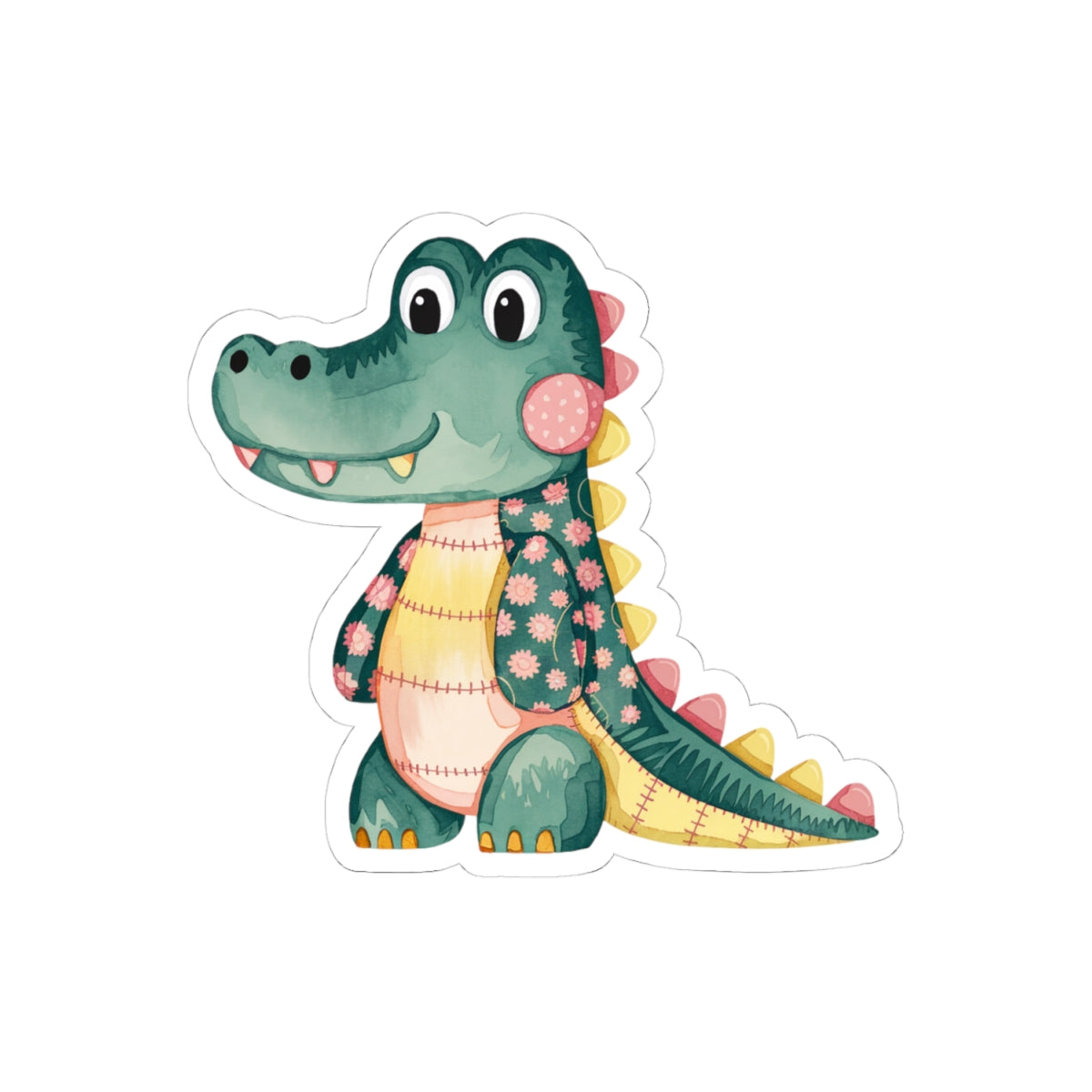Cute Alligator Kiss-Cut Stickers, Kids Party Favors, Fun Decor, Laptop Stickers, Eco-Friendly Gift, Children's Room Decor
