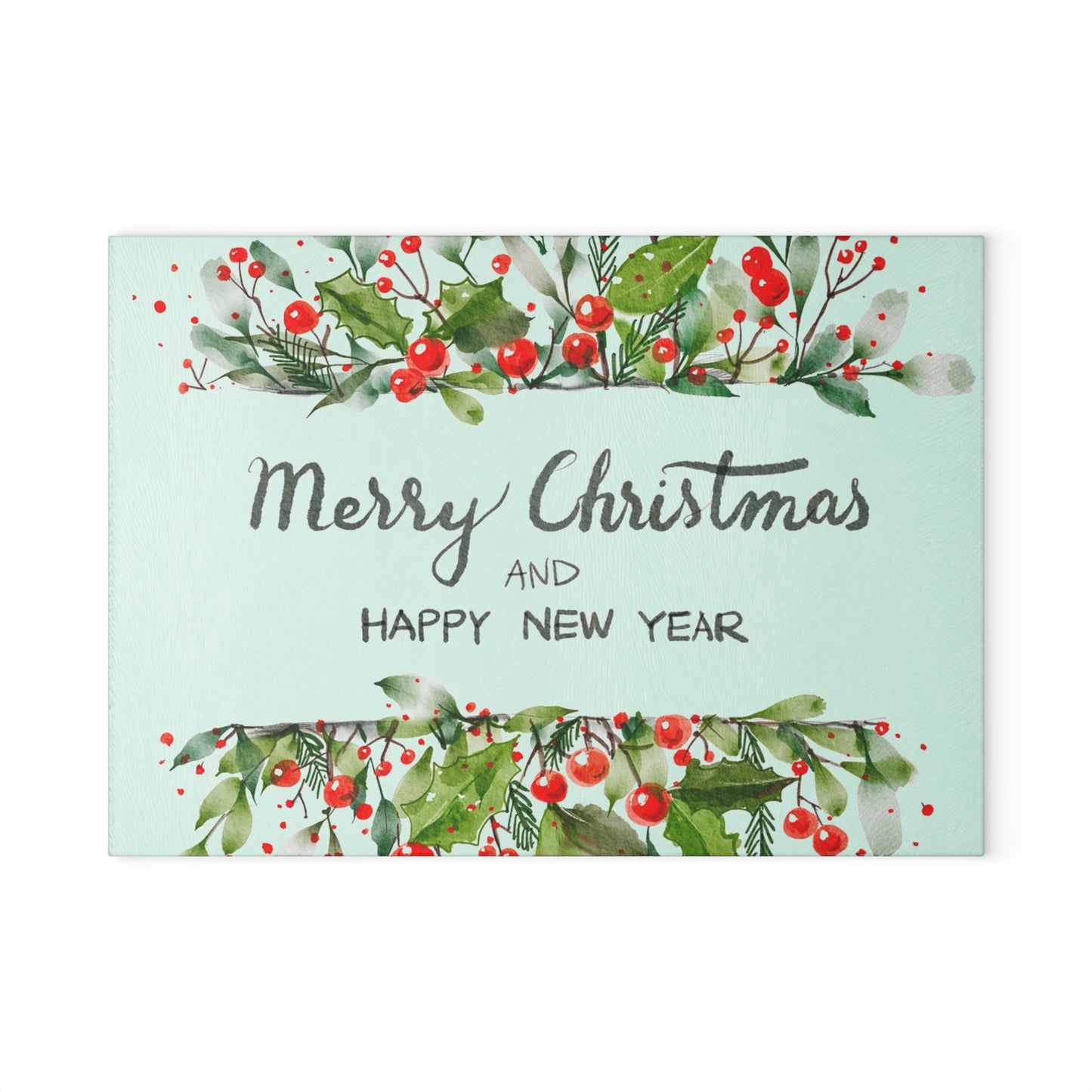 Merry Christmas Glass Cutting Board, Festive Kitchen Decor, Holiday Gift, Home Cook's Essentials, New Year Celebration