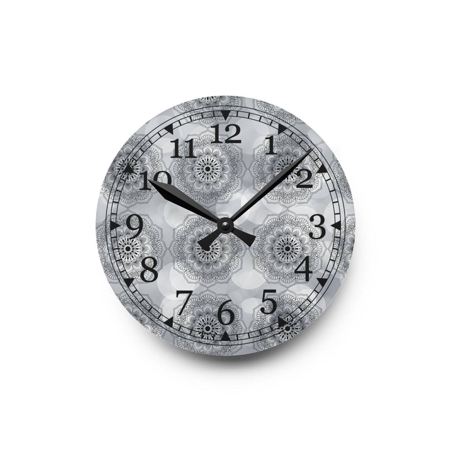 Elegant Floral Acrylic Wall Clock