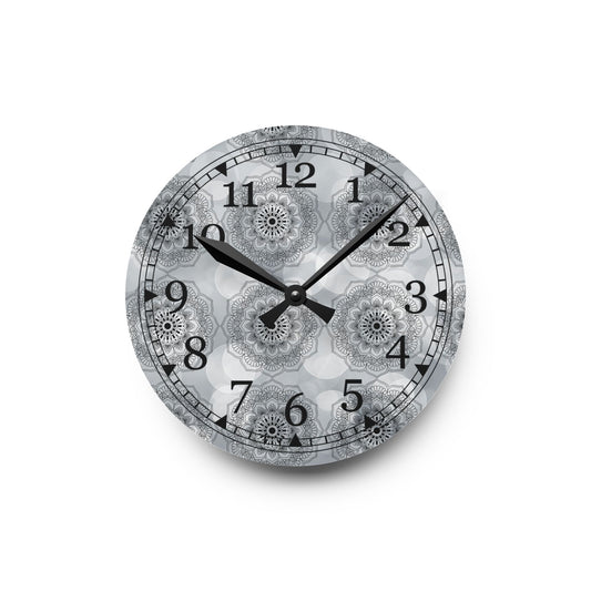 Elegant Floral Acrylic Wall Clock