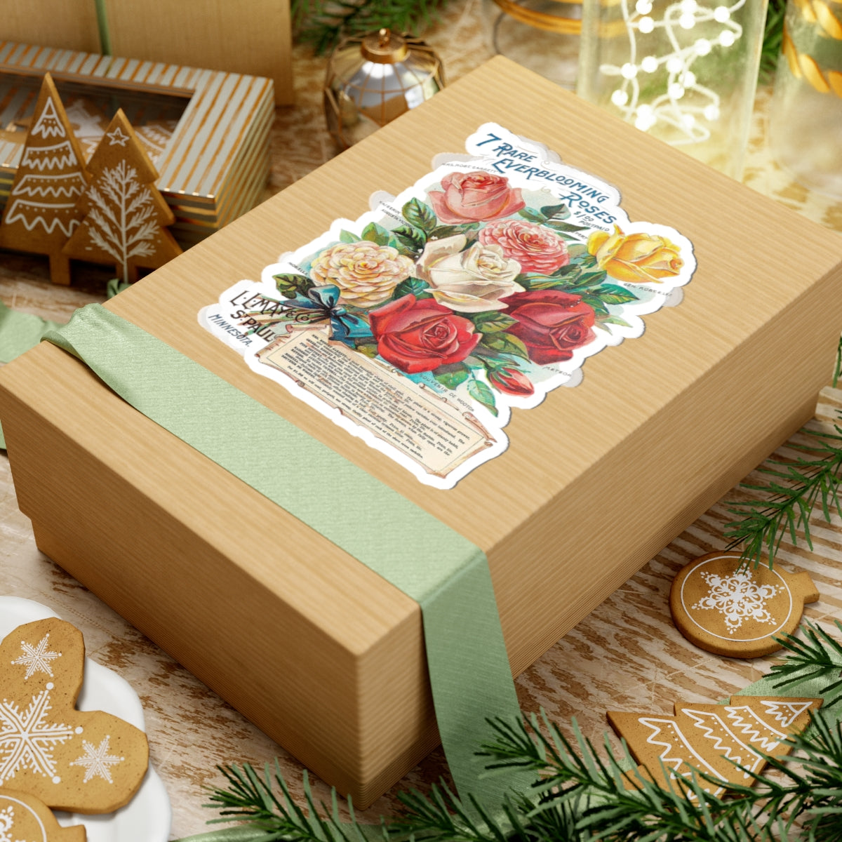 Vintage Rose Bouquet Kiss-Cut Stickers — Floral Laptop & Journal Decals