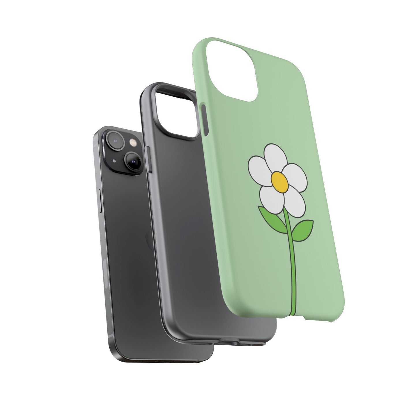 Floral Phone Case - Tough Cases for Nature Lovers, Cute Green Flower Design, iPhone Cover, Gift for Her, Spring Accessories