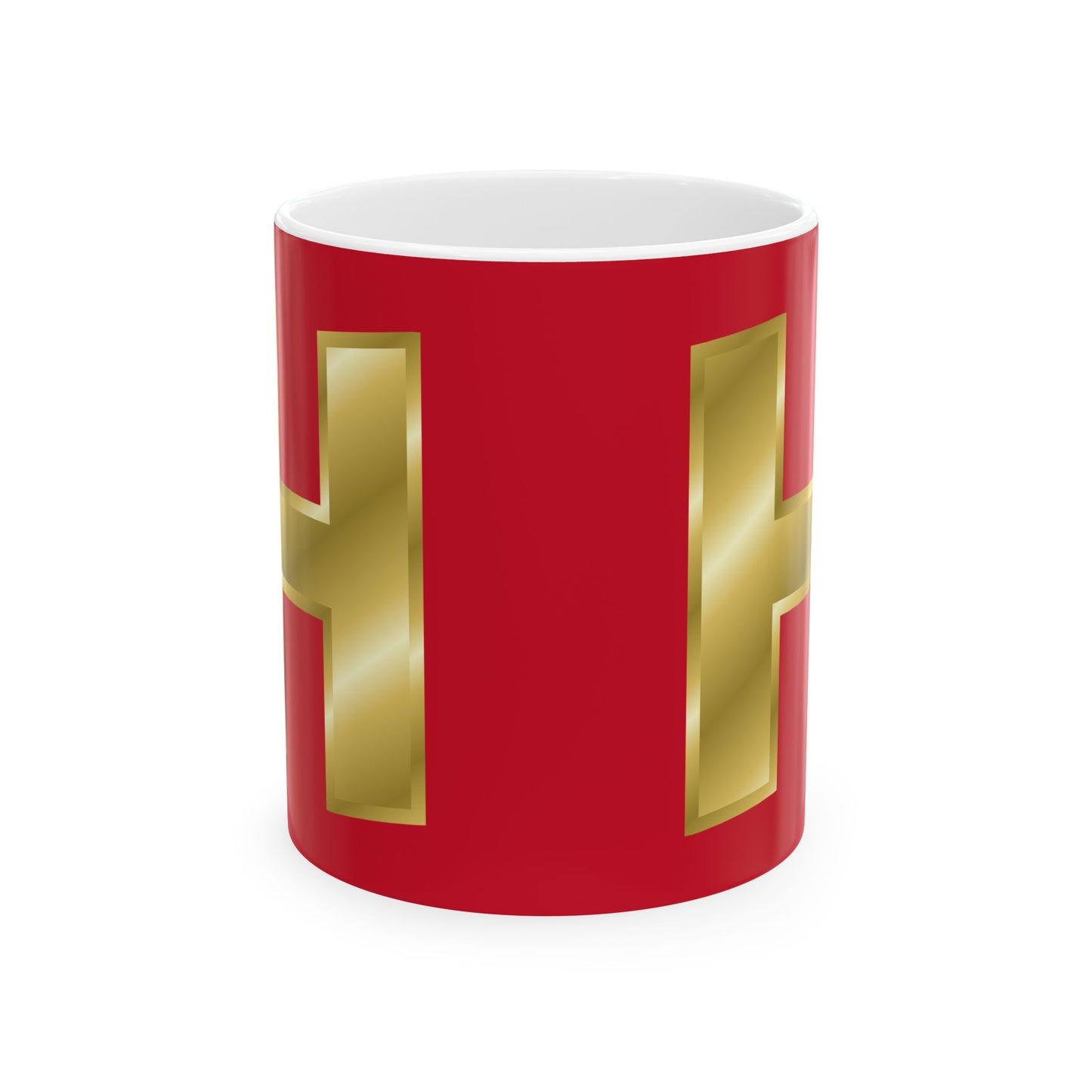 Gold Cross Ceramic Mug - 11oz & 15oz, Religious Gift, Coffee Cup, Unique Tea Mug, Faith-Inspired Drinkware