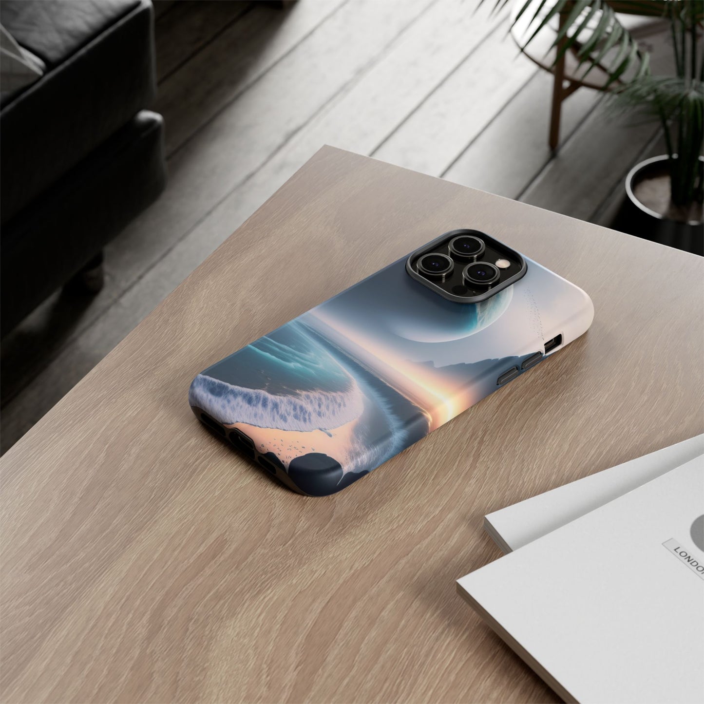 Galaxy Ocean Phone Case — Surreal Planet Beach Tough Case