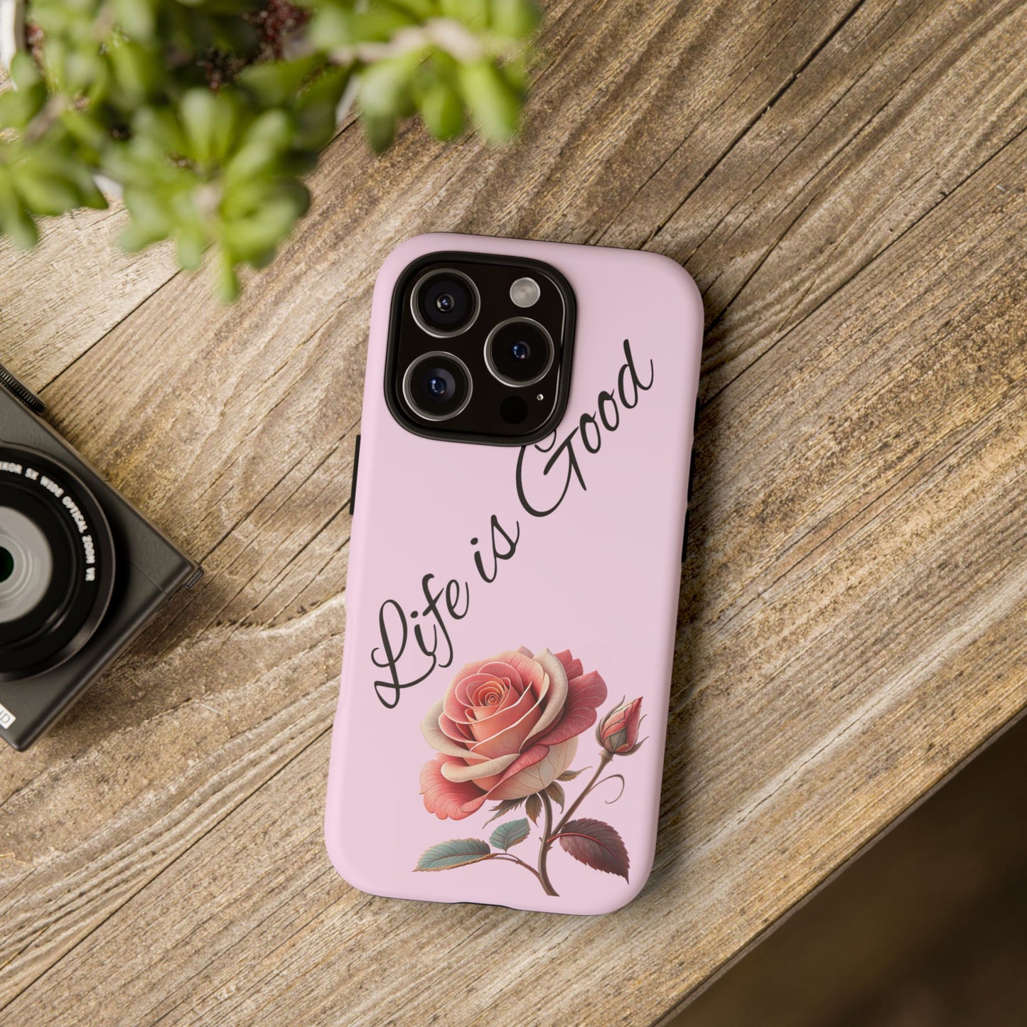 Roses & Positivity Phone Case - Floral Design, Life is Good, Tough Cases for Everyday Wear, Gift for Friends, Mother's Day, Spring [...]